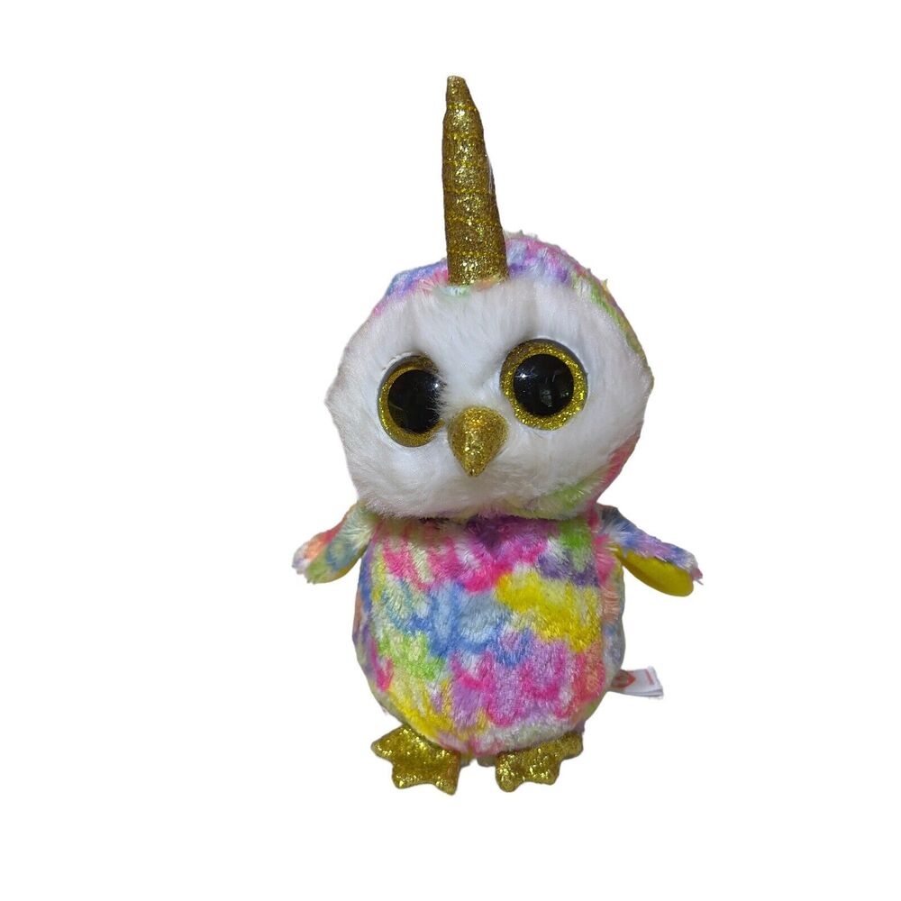 TY Beanie‎ Boos “ENCHANTED” the Unicorn Owl 7.5” Plush Beanie Stuffed Animal Toy